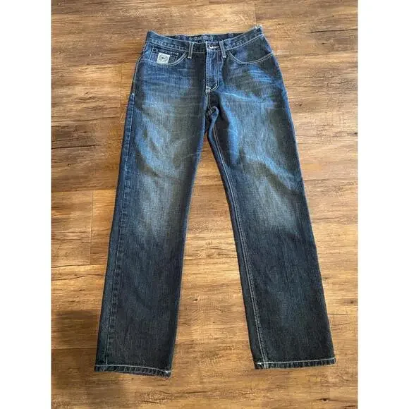 Cinch Men's White Label Dark Wash Relaxed Fit Straight Leg Jeans Sz 31 x 32 - Picture 2 of 9